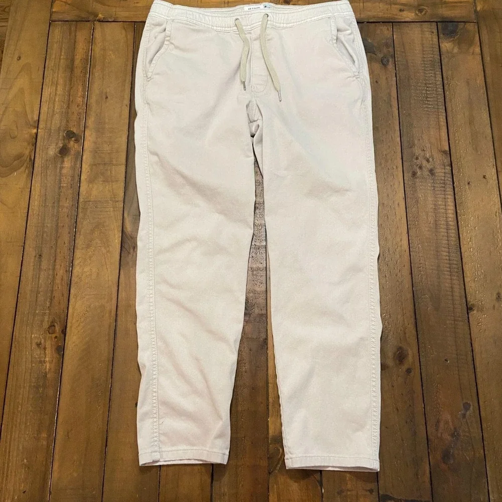 ZARA | Women's Cream & Tan  Cotton Linen Pants Size Large Drawstring